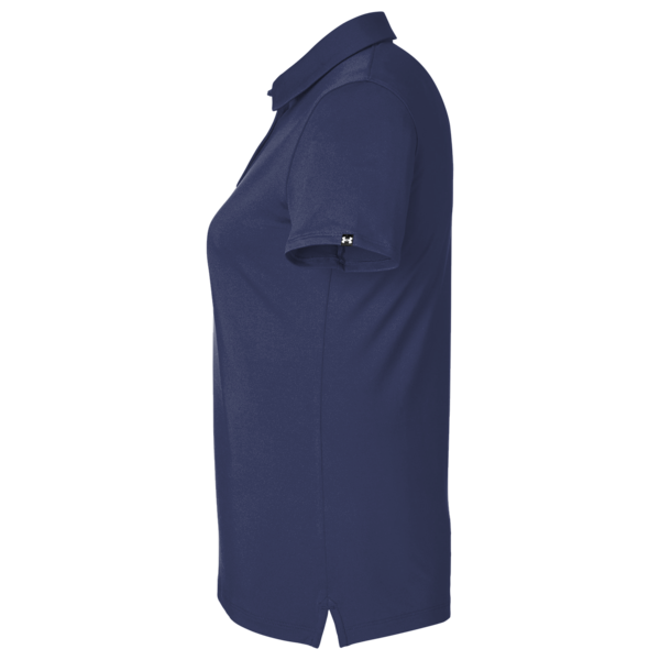 Under Armour Women's Recycled Polo, Midnight Navy / White, Left Sleeve view