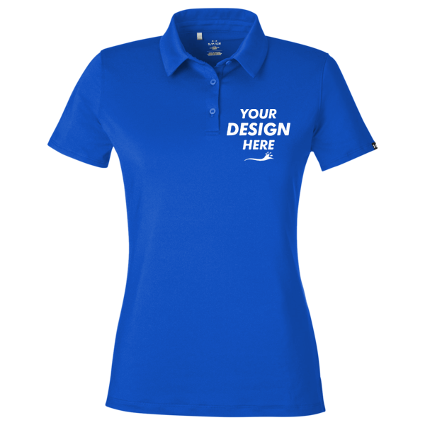 Under Armour Women's Recycled Polo, Royal / White, Front view, Mockup