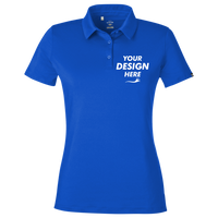 Under Armour Women's Recycled Polo, Royal / White, Front view, Mockup