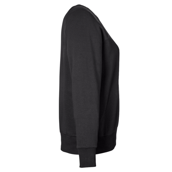 Under Armour Women's Rival Fleece Crewneck Sweatshirt, Black / White, Right Sleeve view