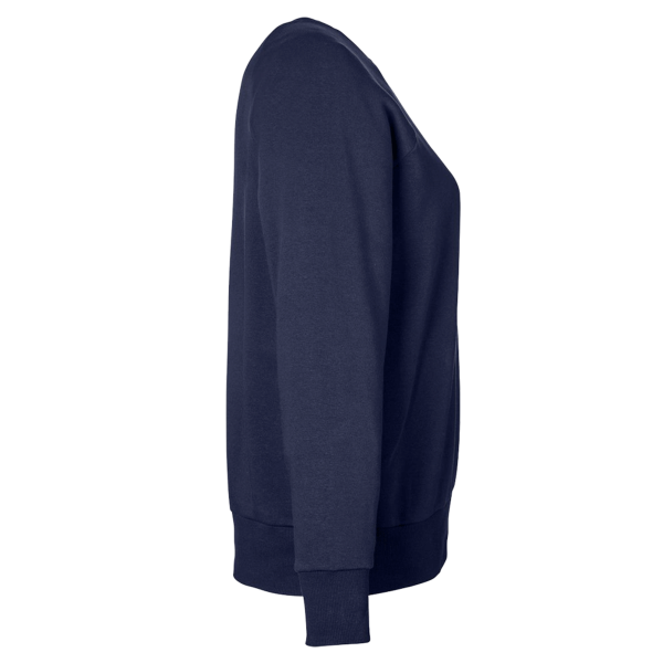 Under Armour Women's Rival Fleece Crewneck Sweatshirt, Midnight Navy / White, Right Sleeve view