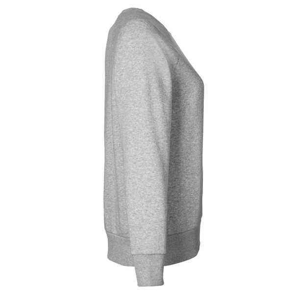 Under Armour Women's Rival Fleece Crewneck Sweatshirt, Mod Grey Light Heather / White, Right Sleeve view