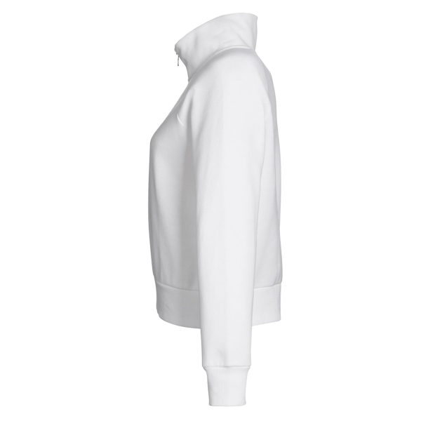 Under Armour Women's Rival Fleece Half-Zip Pullover, White / Black, Left Sleeve view