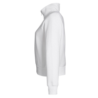 Under Armour Women's Rival Fleece Half-Zip Pullover, White / Black, Left Sleeve view