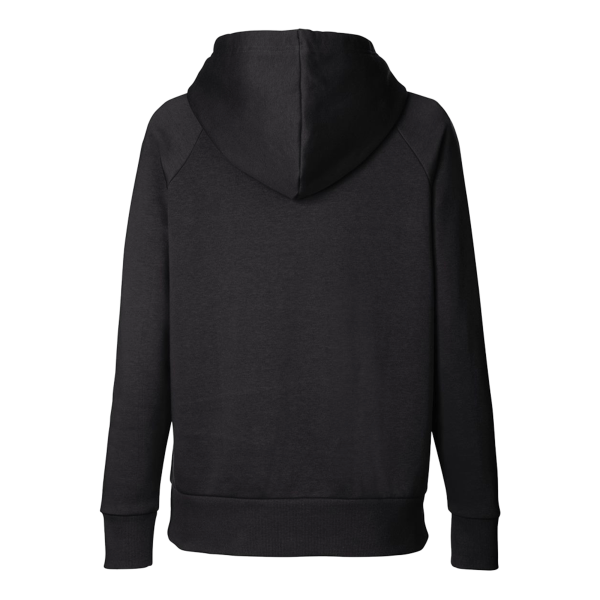 Under Armour Women's Rival Fleece Hooded Sweatshirt, Black / White, Back view