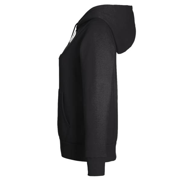 Under Armour Women's Rival Fleece Hooded Sweatshirt, Black / White, Left Sleeve view