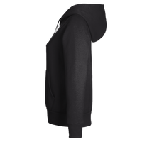 Under Armour Women's Rival Fleece Hooded Sweatshirt, Black / White, Left Sleeve view