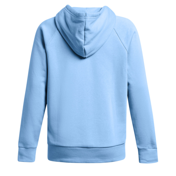 Under Armour Women's Rival Fleece Hooded Sweatshirt, Carolina Blue / White, Back view