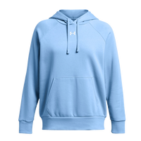 Under Armour Women's Rival Fleece Hooded Sweatshirt, Carolina Blue / White, Front view