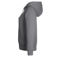 Under Armour Women's Rival Fleece Hooded Sweatshirt, Castlerock Grey Light Heather / Black, Left Sleeve view