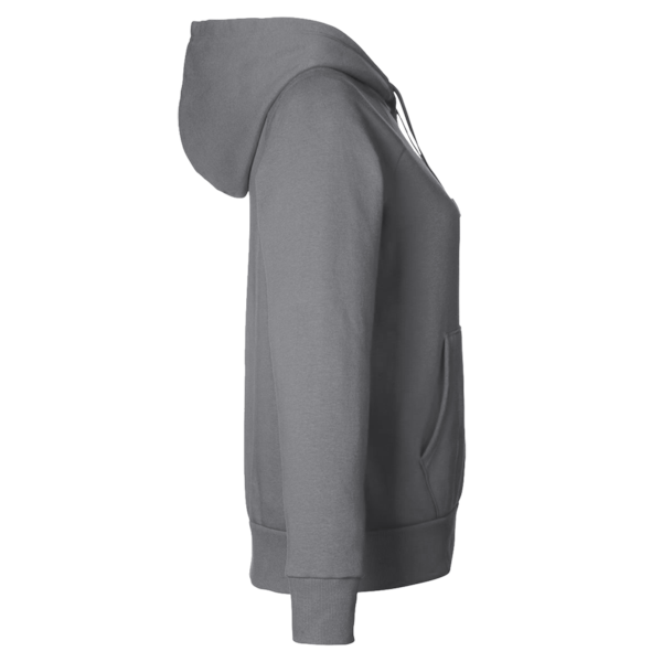 Under Armour Women's Rival Fleece Hooded Sweatshirt, Castlerock Grey Light Heather / Black, Right Sleeve view