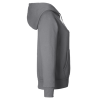 Under Armour Women's Rival Fleece Hooded Sweatshirt, Castlerock Grey Light Heather / Black, Right Sleeve view