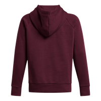Under Armour Women's Rival Fleece Hooded Sweatshirt, Maroon / White, Back view