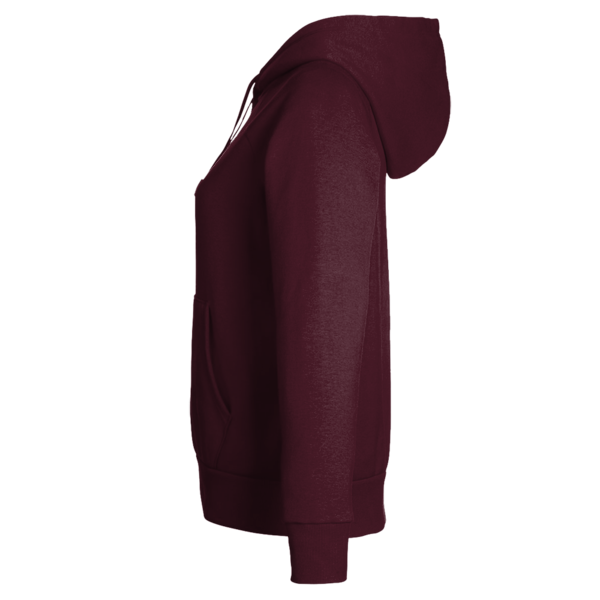 Under Armour Women's Rival Fleece Hooded Sweatshirt, Maroon / White, Left Sleeve view