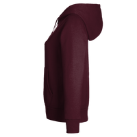 Under Armour Women's Rival Fleece Hooded Sweatshirt, Maroon / White, Left Sleeve view