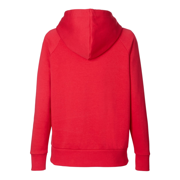 Under Armour Women's Rival Fleece Hooded Sweatshirt, Red / White, Back view