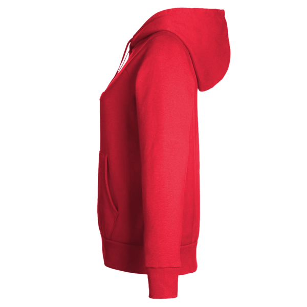 Under Armour Women's Rival Fleece Hooded Sweatshirt, Red / White, Left Sleeve view