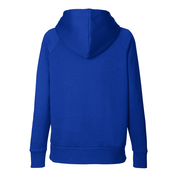 Under Armour Women's Rival Fleece Hooded Sweatshirt, Royal / White, Back view