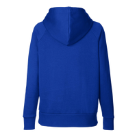 Under Armour Women's Rival Fleece Hooded Sweatshirt, Royal / White, Back view