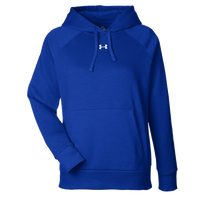 Under Armour Women's Rival Fleece Hooded Sweatshirt, Royal / White, Front view