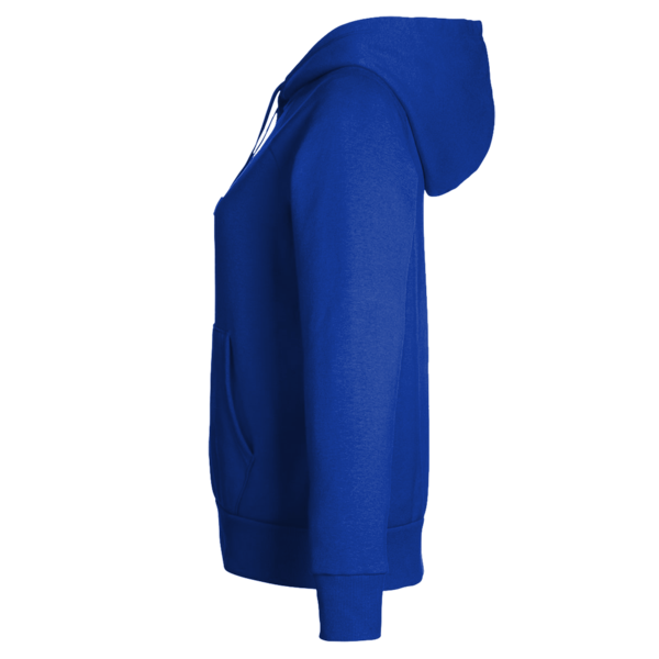 Under Armour Women's Rival Fleece Hooded Sweatshirt, Royal / White, Left Sleeve view