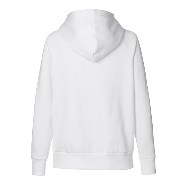 Under Armour Women's Rival Fleece Hooded Sweatshirt, White / Black, Back view
