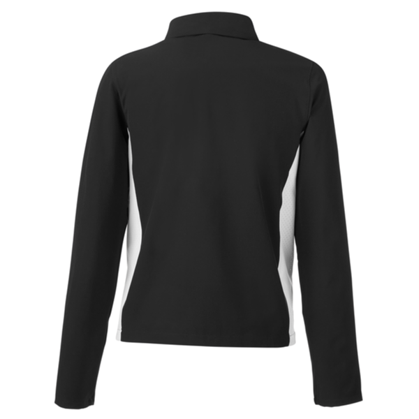 Under Armour Women's Rival Stretch Jacket, Black / White / White, Back view