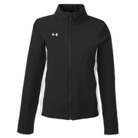 Under Armour Women's Rival Stretch Jacket, Black / White / White, Front view