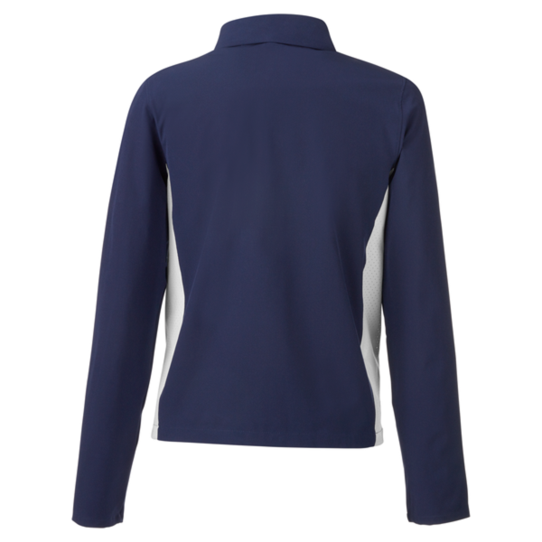 Under Armour Women's Rival Stretch Jacket, Midnight Navy / White / White, Back view
