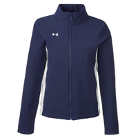 Under Armour Women's Rival Stretch Jacket, Midnight Navy / White / White, Front view