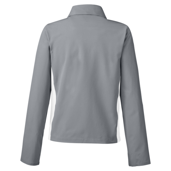 Under Armour Women's Rival Stretch Jacket, Mod Grey / White / White, Back view
