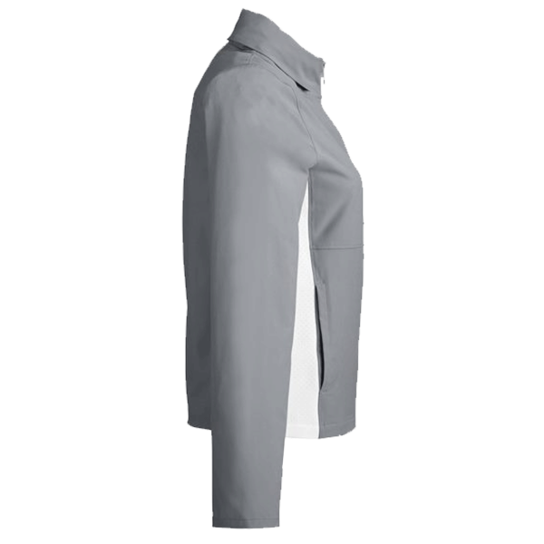 Under Armour Women's Rival Stretch Jacket, Mod Grey / White / White, Right Sleeve view
