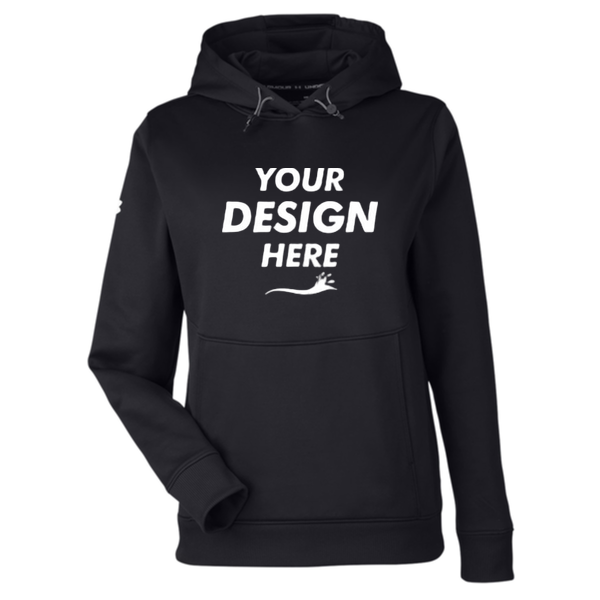 Under Armour Women's Storm Armour Fleece, Black / White, Front view, Mockup