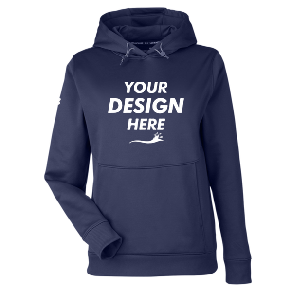 Under Armour Women's Storm Armour Fleece, Midnight Navy / White, Front view, Mockup