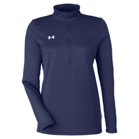 Under Armour Women's Team Tech™ Half-Zip Pullover, Midnight Navy / White, Front view
