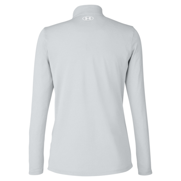 Under Armour Women's Team Tech™ Half-Zip Pullover, Mod Grey Light Heather / White, Back view