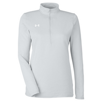 Under Armour Women's Team Tech™ Half-Zip Pullover, Mod Grey Light Heather / White, Front view