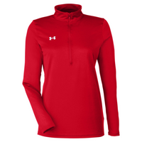 Under Armour Women's Team Tech™ Half-Zip Pullover, Red / White, Front view
