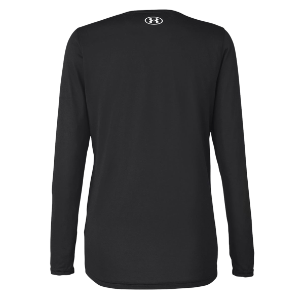 Under Armour Women's Team Tech™ Long Sleeve T-Shirt, Black / White, Back view
