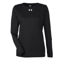 Under Armour Women's Team Tech™ Long Sleeve T-Shirt, Black / White, Front view