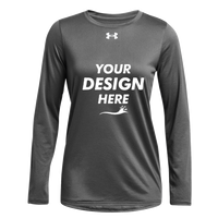 Under Armour Women's Team Tech™ Long Sleeve T-Shirt, Castlerock / White, Front view, Mockup