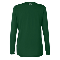 Under Armour Women's Team Tech™ Long Sleeve T-Shirt, Forest Green / White, Back view