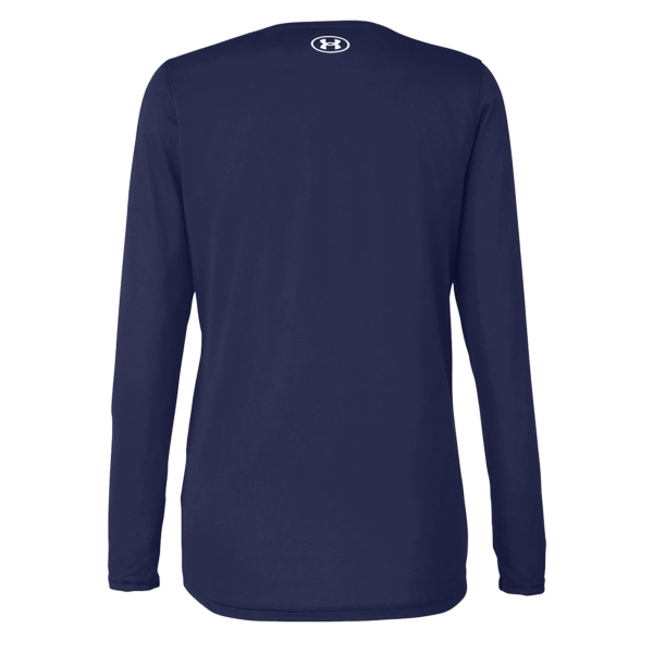 Under Armour Women's Team Tech™ Long Sleeve T-Shirt, Midnight Navy / White, Back view