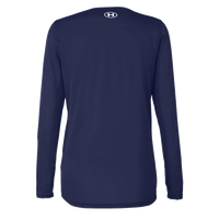 Under Armour Women's Team Tech™ Long Sleeve T-Shirt, Midnight Navy / White, Back view