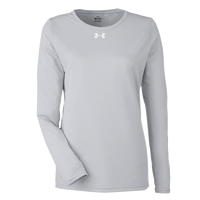 Under Armour Women's Team Tech™ Long Sleeve T-Shirt, Mod Grey Light Heather / White, Front view