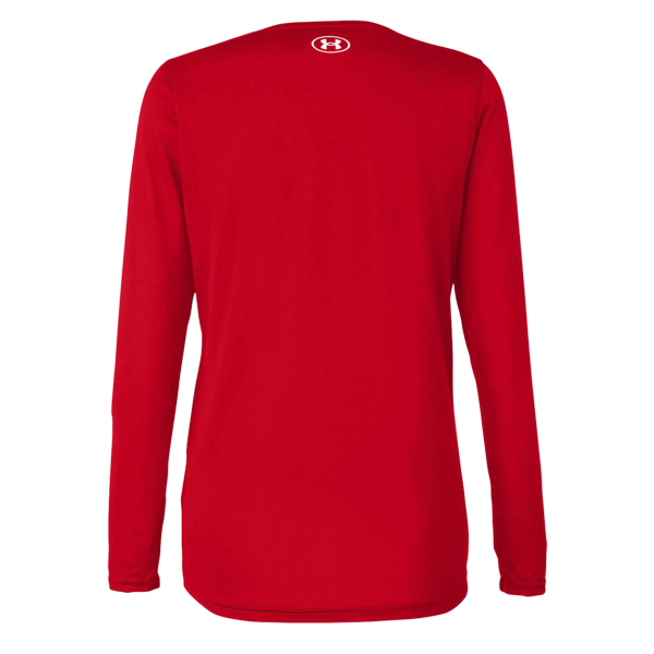 Under Armour Women's Team Tech™ Long Sleeve T-Shirt, Red / White, Back view