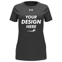 Under Armour Women's Team Tech™ T-Shirt, Black / White, Front view, Mockup