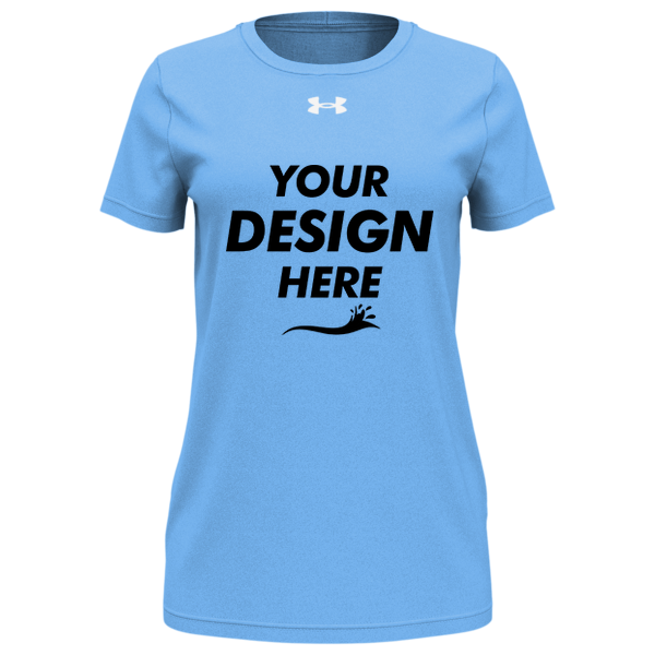 Under Armour Women's Team Tech™ T-Shirt, Carolina Blue / White, Front view, Mockup