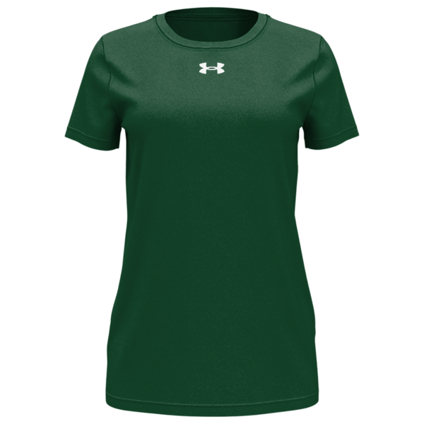 Under Armour Women's Team Tech™ T-Shirt, Forest Green / White, Front view
