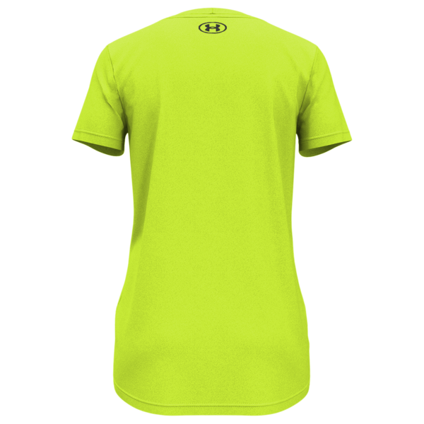 Under Armour Women's Team Tech™ T-Shirt, High-Vis Yellow / Black, Back view